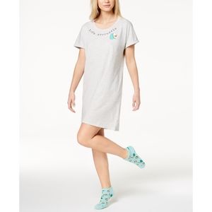 Jenni by Jennifer Moore Womens Graphic Print Sleepshirt With Socks Size X-Small